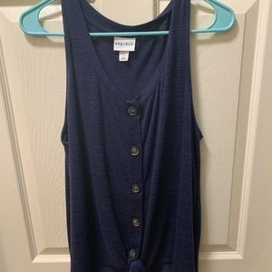 Dark blue button down tank